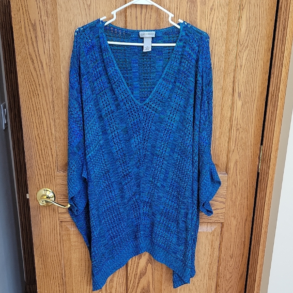 Catherines Blue V-Neck Women's  Sweater